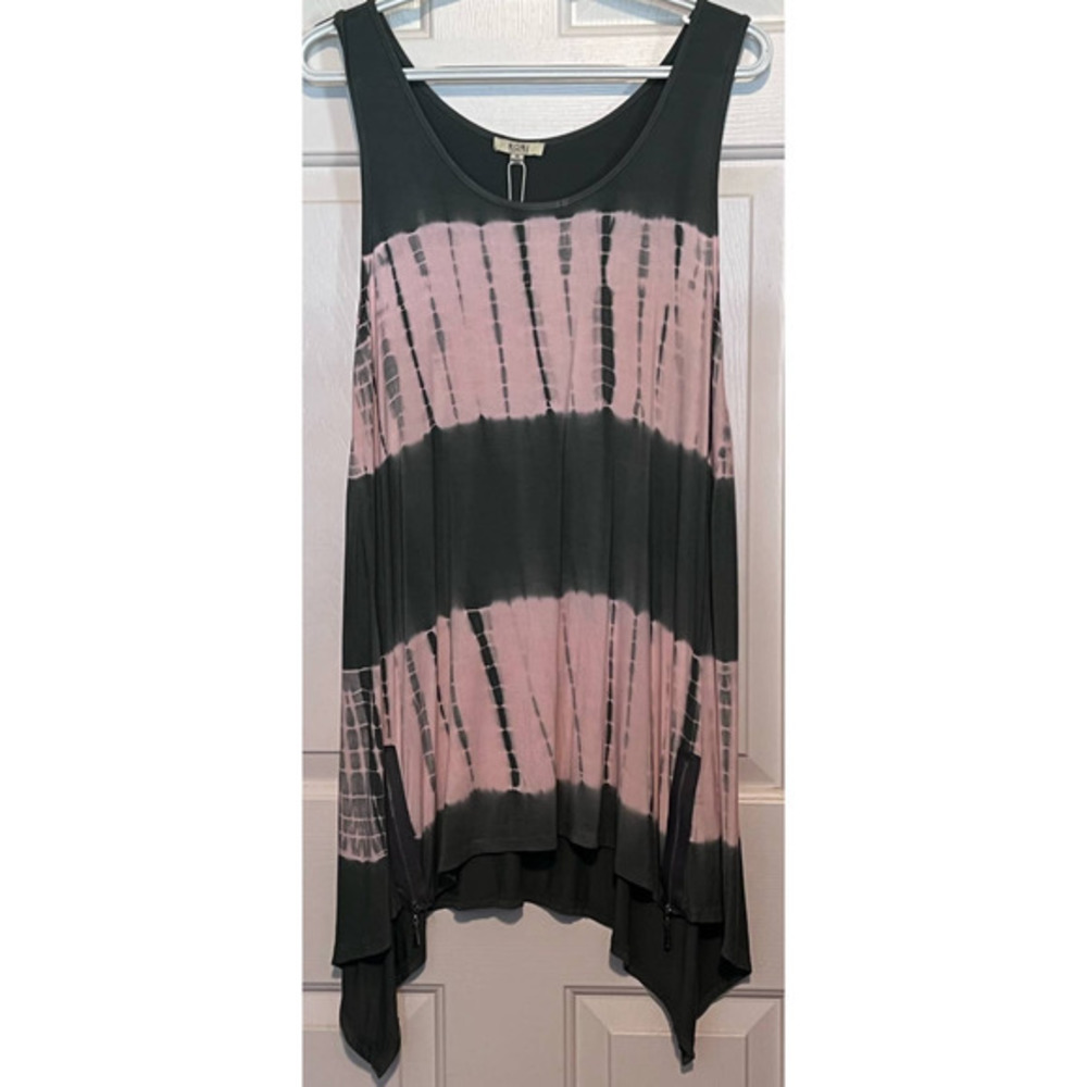 Kori America Womens Pink Gray Dyed Dress Zipper Size S 31" Long x 19" Pit to Pit